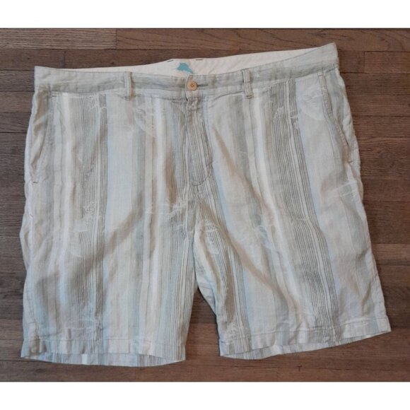 Tommy Bahama Striped Linen Blend Shorts Size 42 - Picture 1 of 8